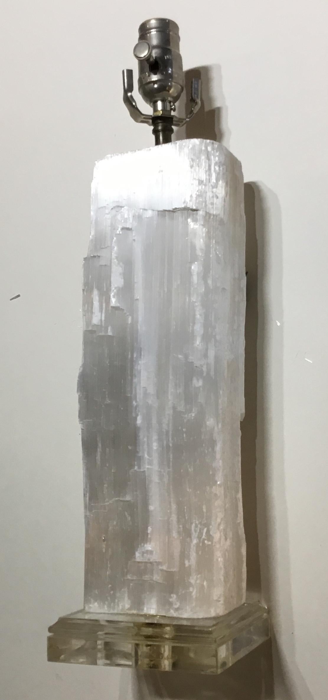 selenite table lamp