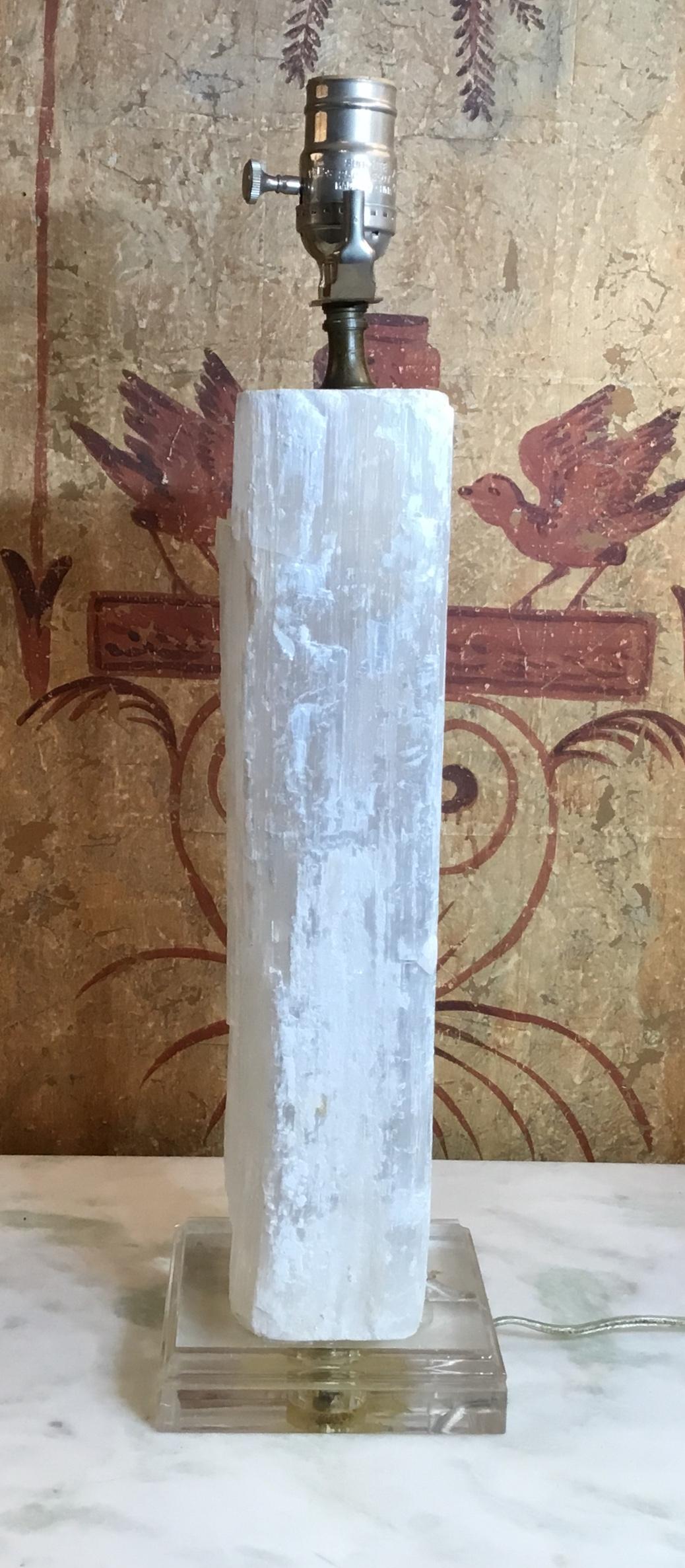 Selenite Crystal Stone Table Lamp 1