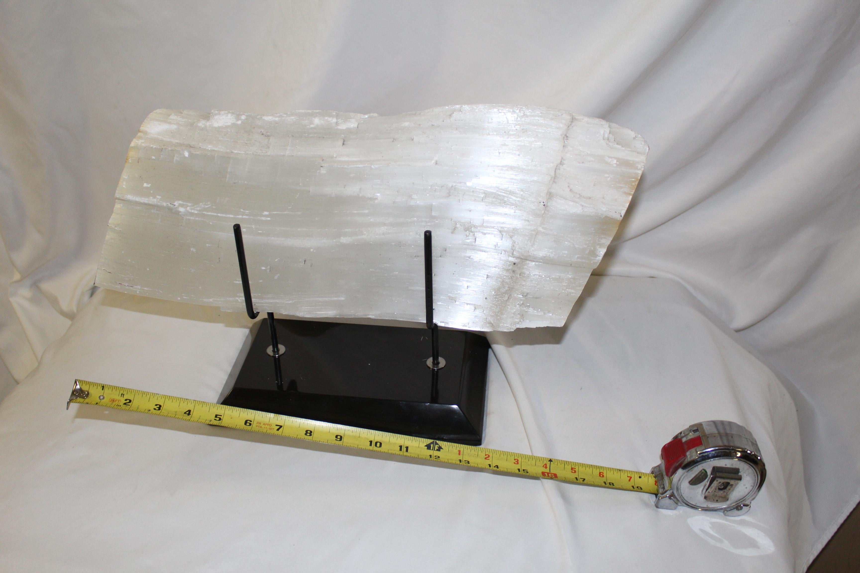 American Selenite Specimen , Decoration and Stand For Sale