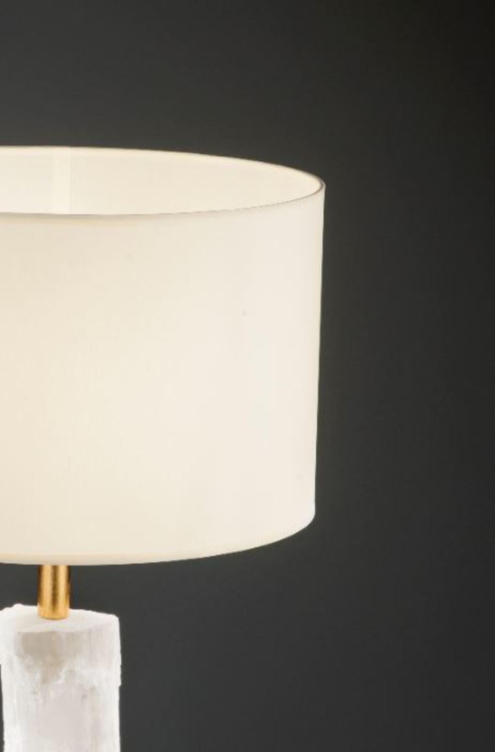 Art Deco Selenite Table Lamp by Aver For Sale