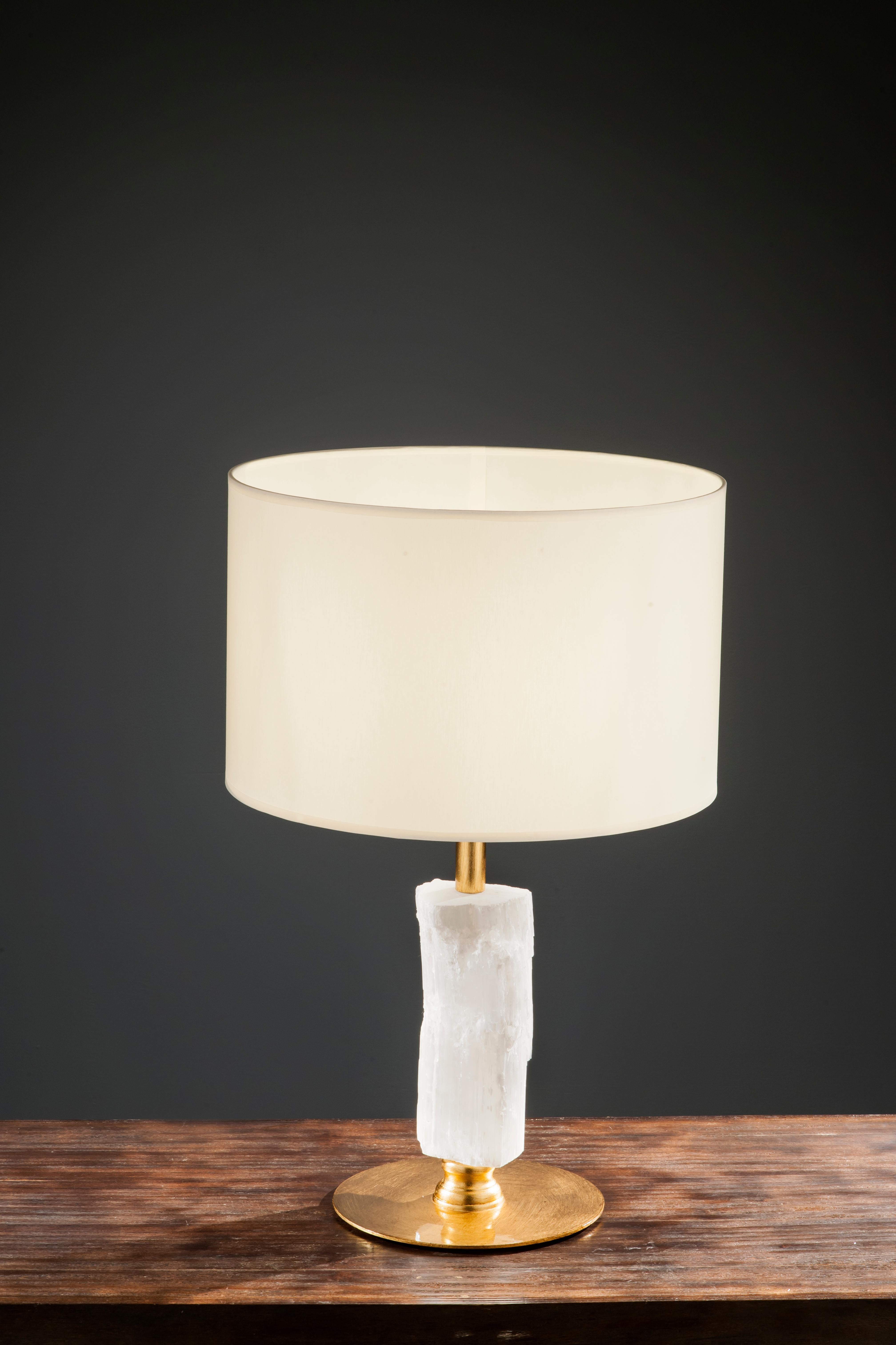 Brazilian Selenite Table Lamp by Aver For Sale