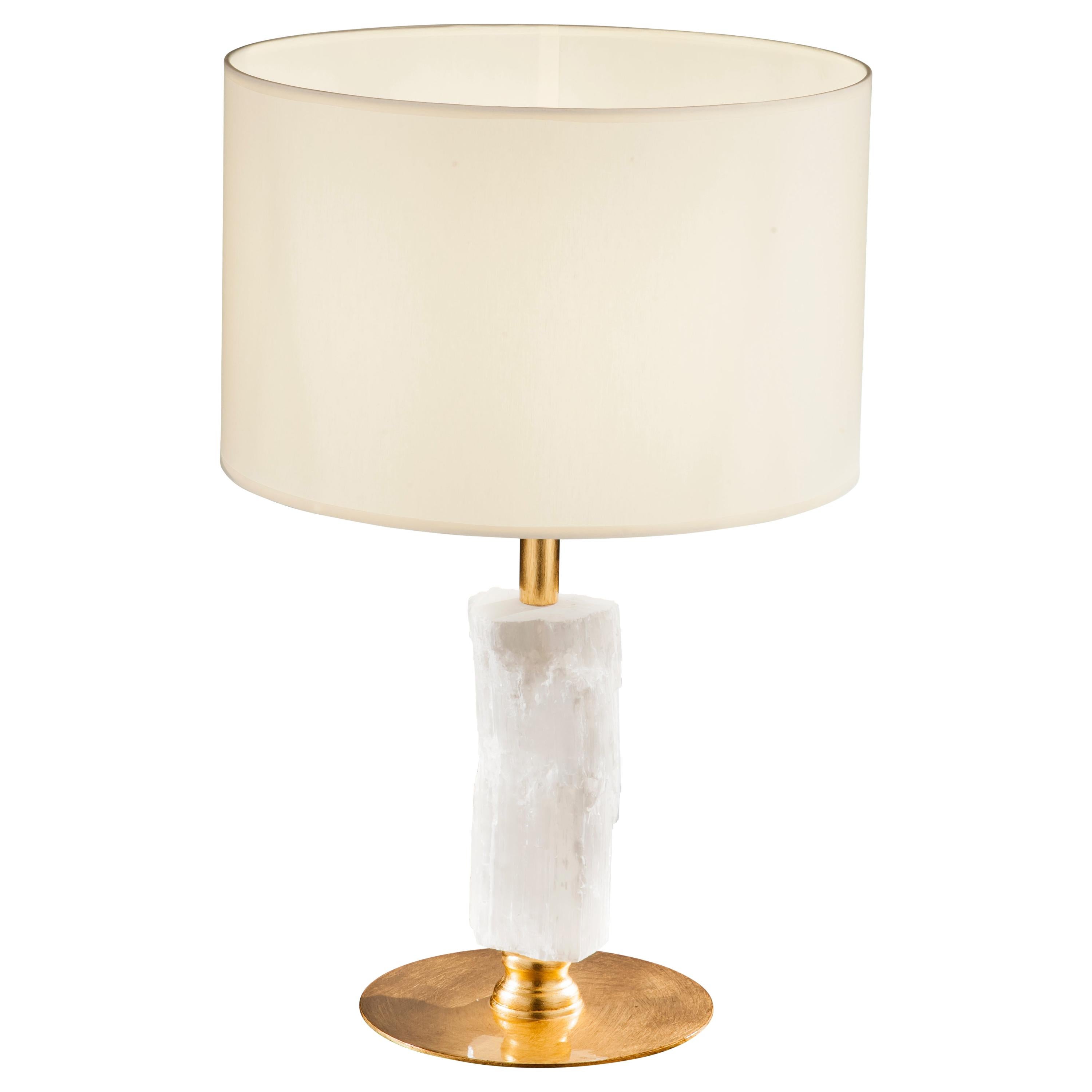 Selenite Table Lamp by Aver For Sale
