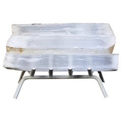 Selenite Logs 'Set of 4' with Fireplace Grate