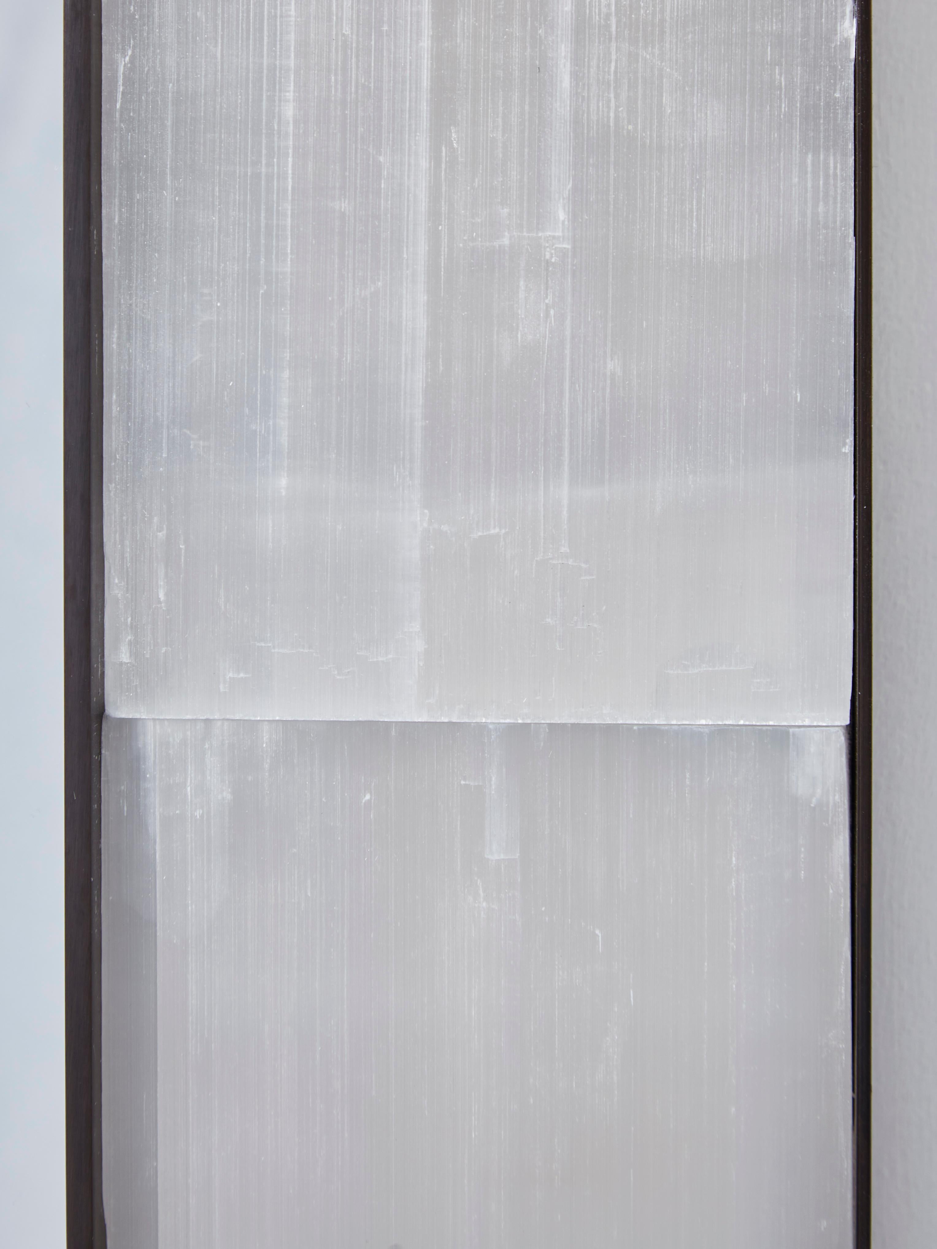 French Selenite Mirror by Studio Glustin For Sale