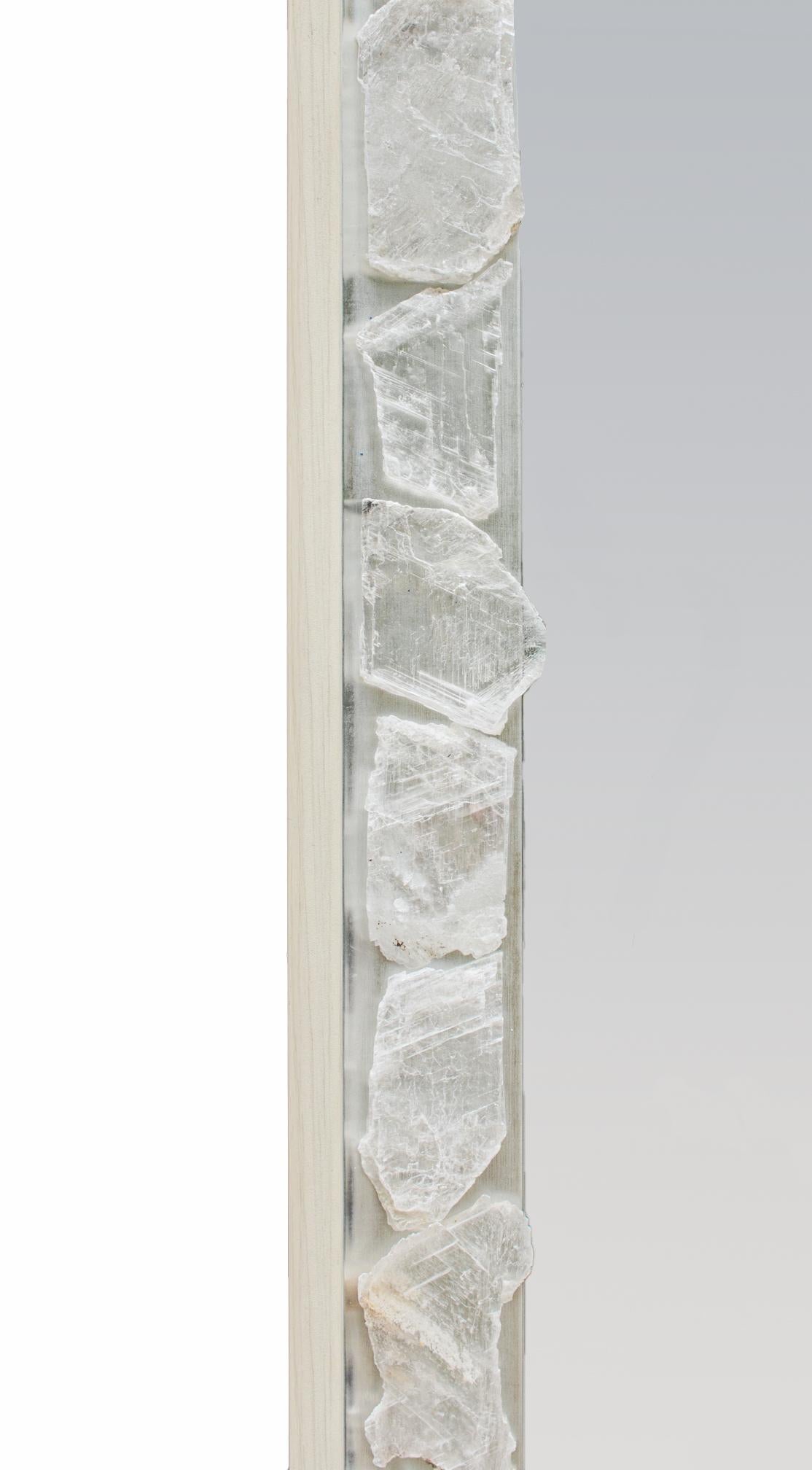 Selenit-Spiegel mit silbernem und cremefarbenem Rahmen von Interi im Zustand „Neu“ im Angebot in Dublin, Dalkey