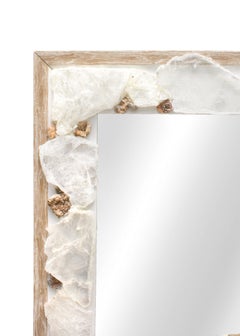 Selenite Mirror with Chalcedony Rosettes