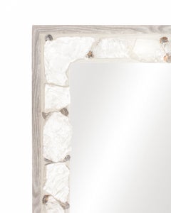 Selenite Mirror with Chalcedony Rosettes