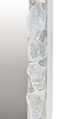 Selenite Mirror with Chalcedony Rosettes