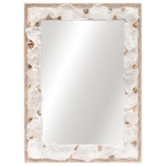 Selenite Mirror with Chalcedony Rosettes