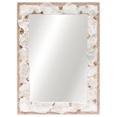 Miroir Selenite avec rosettes de calcédoine