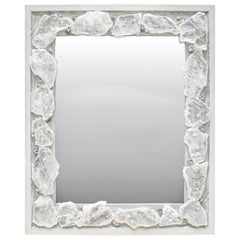 Selenite Mirror with Chalcedony Rosettes