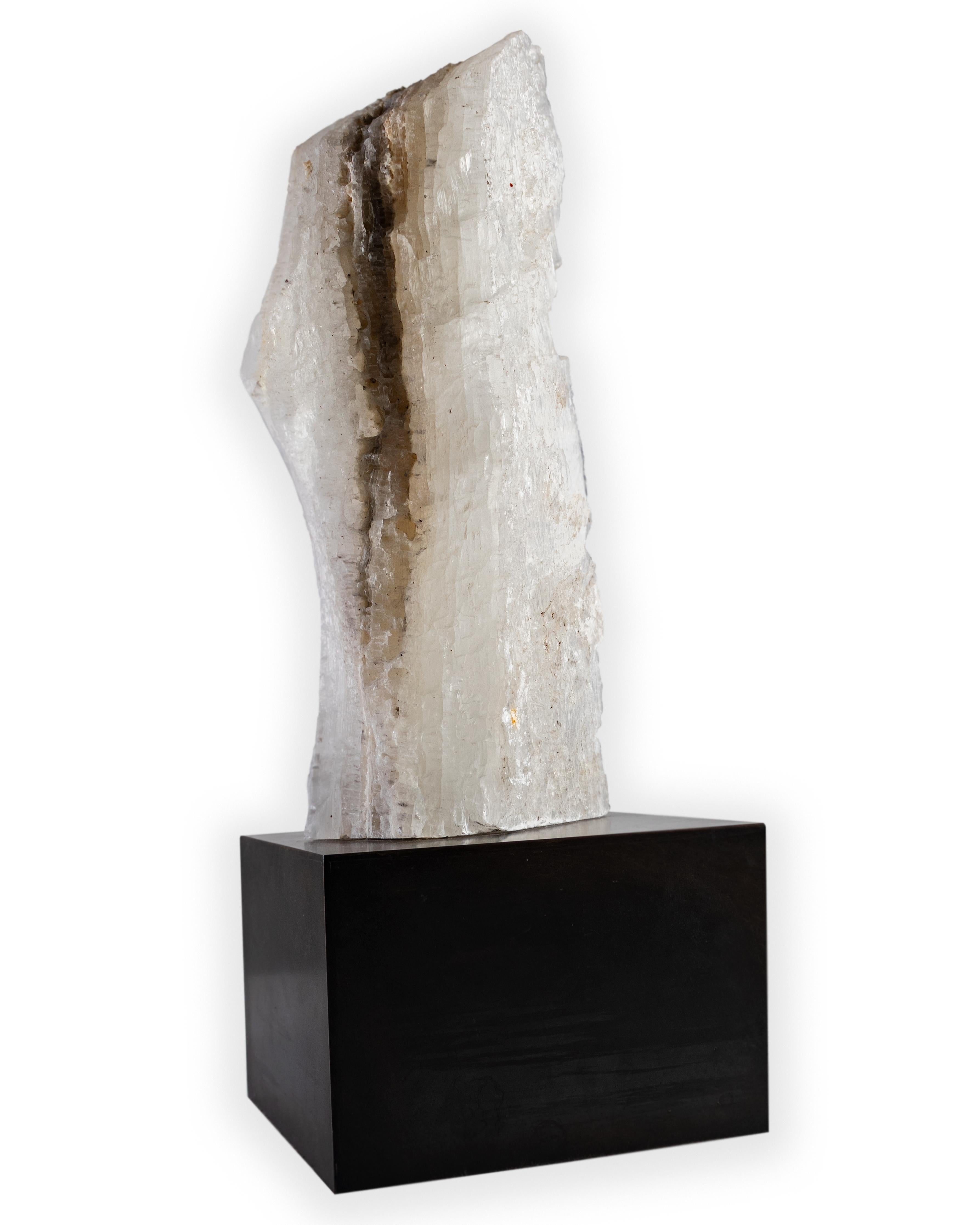 American Selenite Crystal from New Mexico Mounted On Museum Mount 