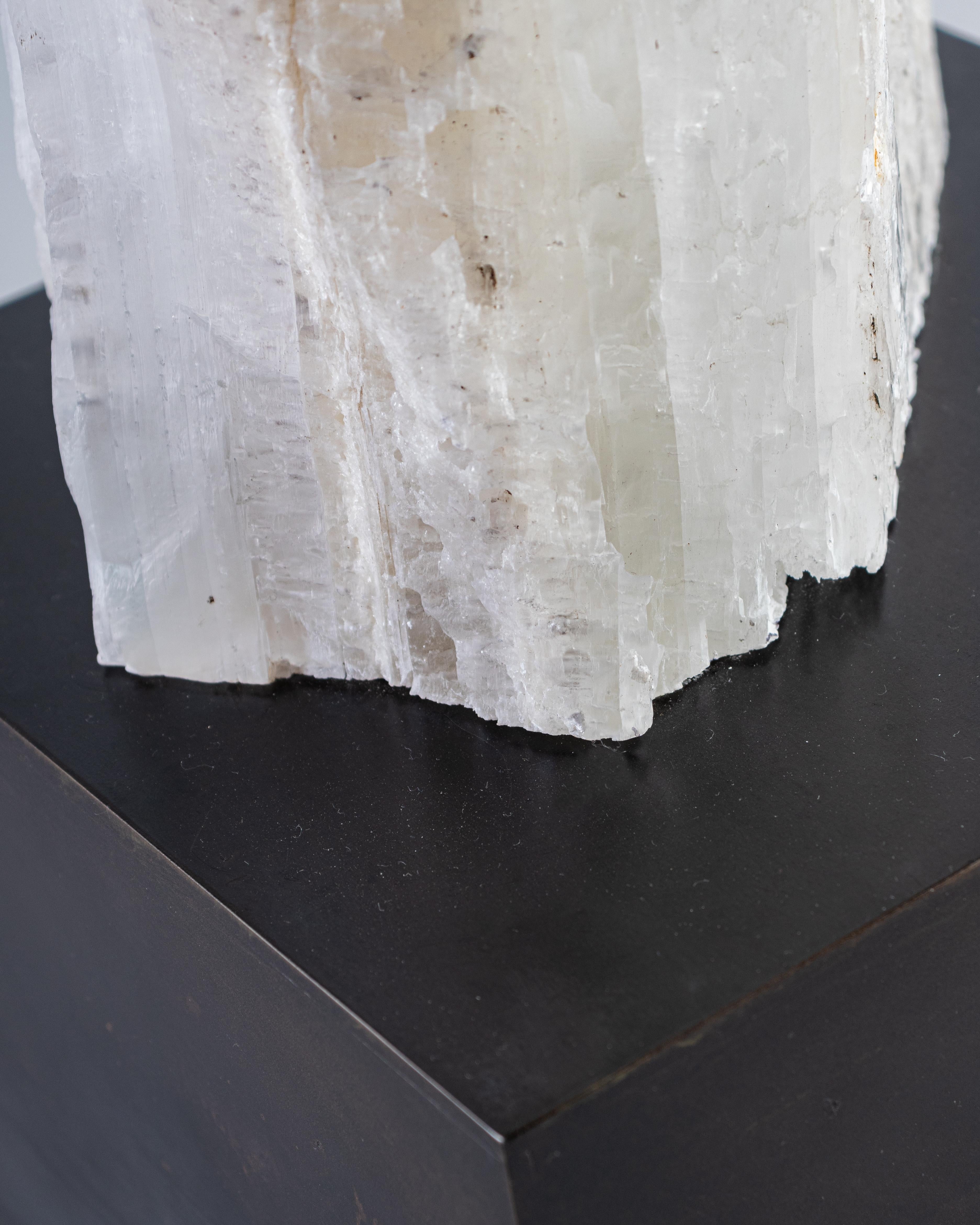 Contemporary Selenite Crystal from New Mexico Mounted On Museum Mount 