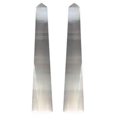 Selenite Obelisk Pair