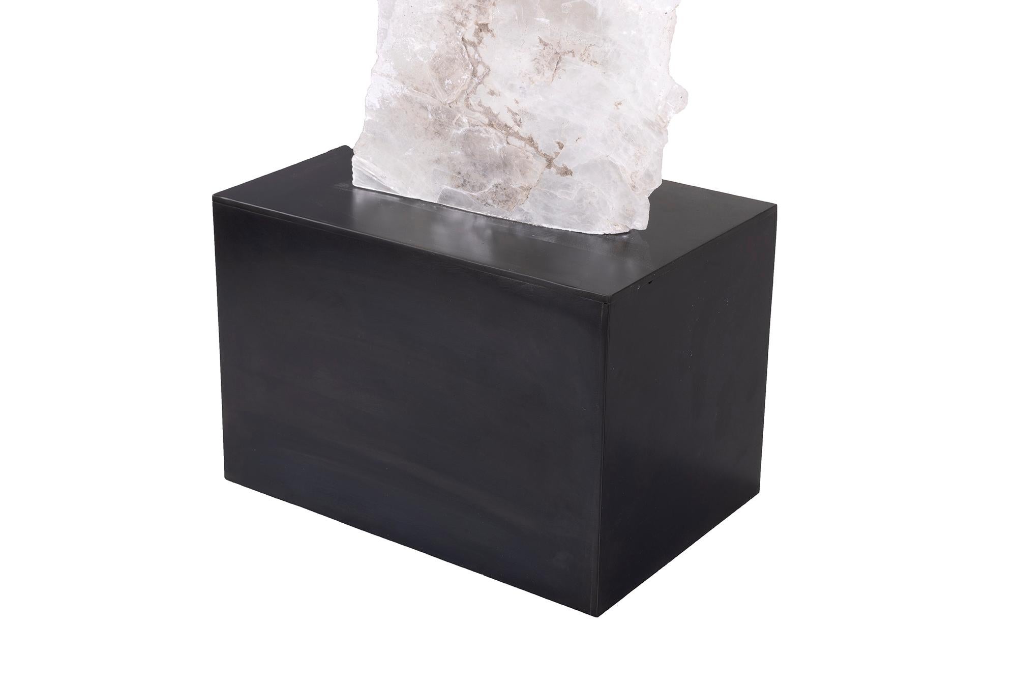 Selenite Sculpture on Mount In Good Condition For Sale In Dallas, TX