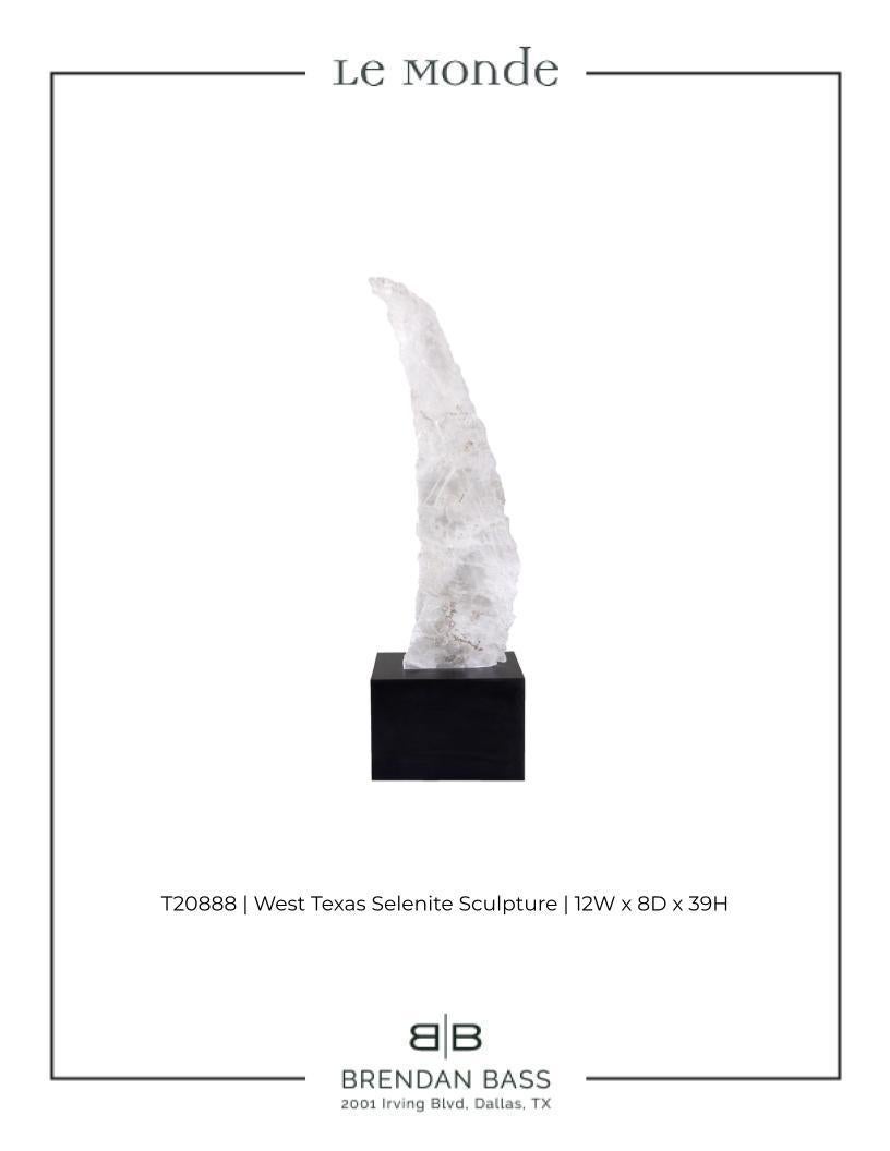 Contemporary Selenite Sculpture on Mount For Sale