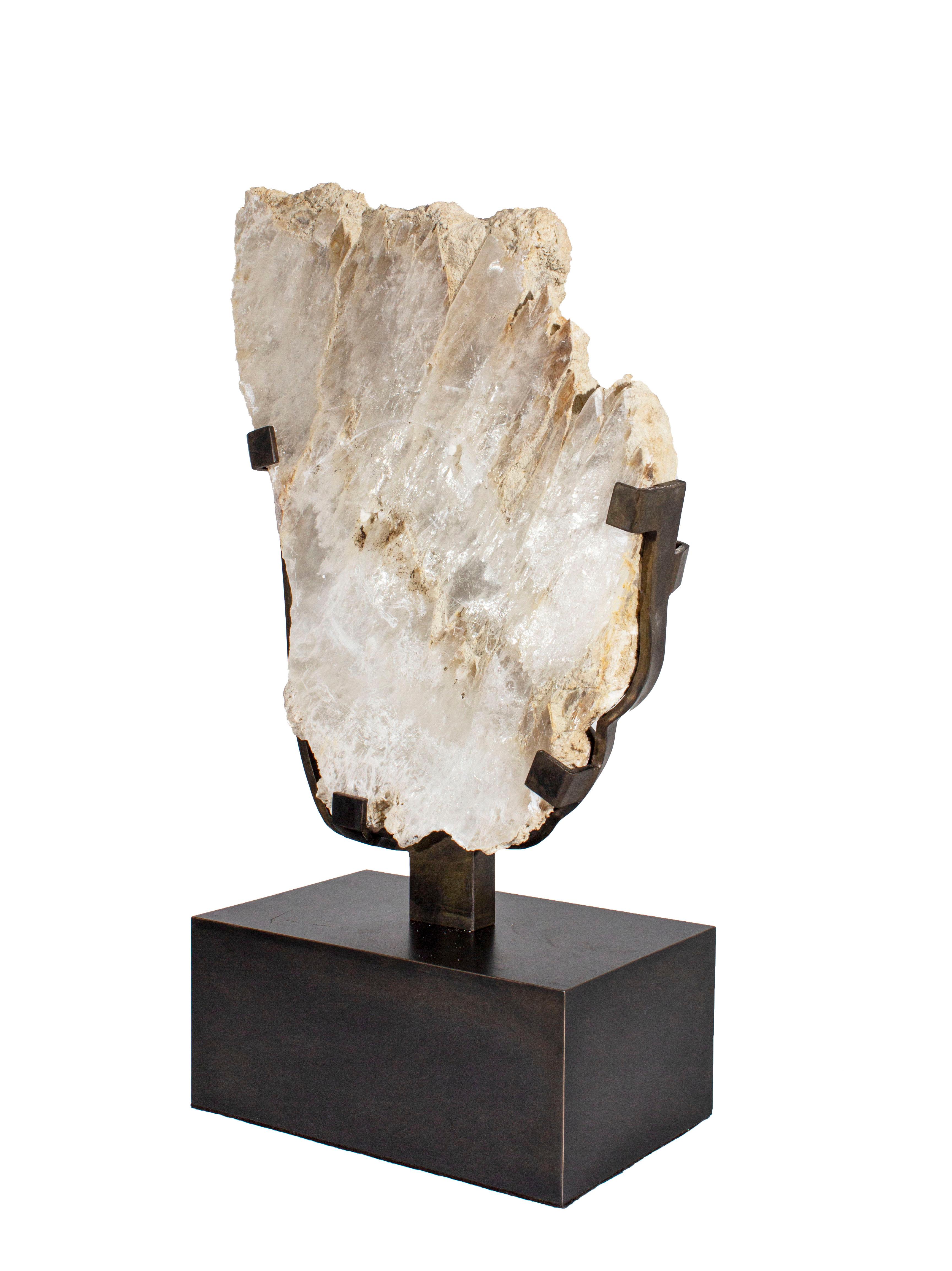 Selenite sculpture on museum mount

Selenite sourced from New Mexico. Iron base made here in the Dallas Design District by local artisans.

Base 9