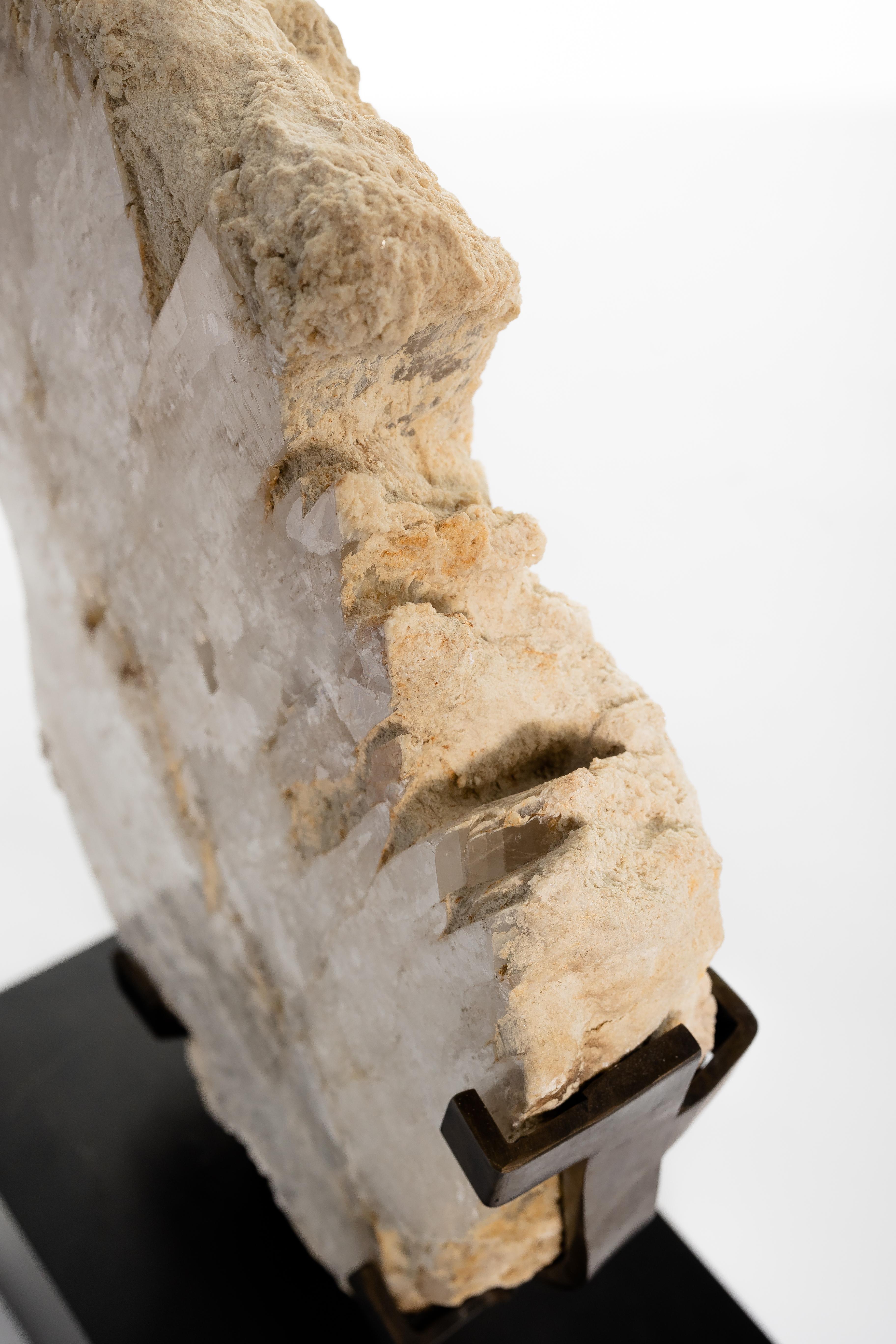 American Selenite Sculpture on Museum Mount For Sale