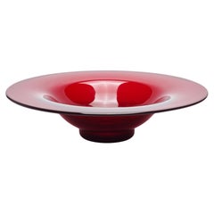 Selenium red blown glass center bowl by Steuben, c. 1930