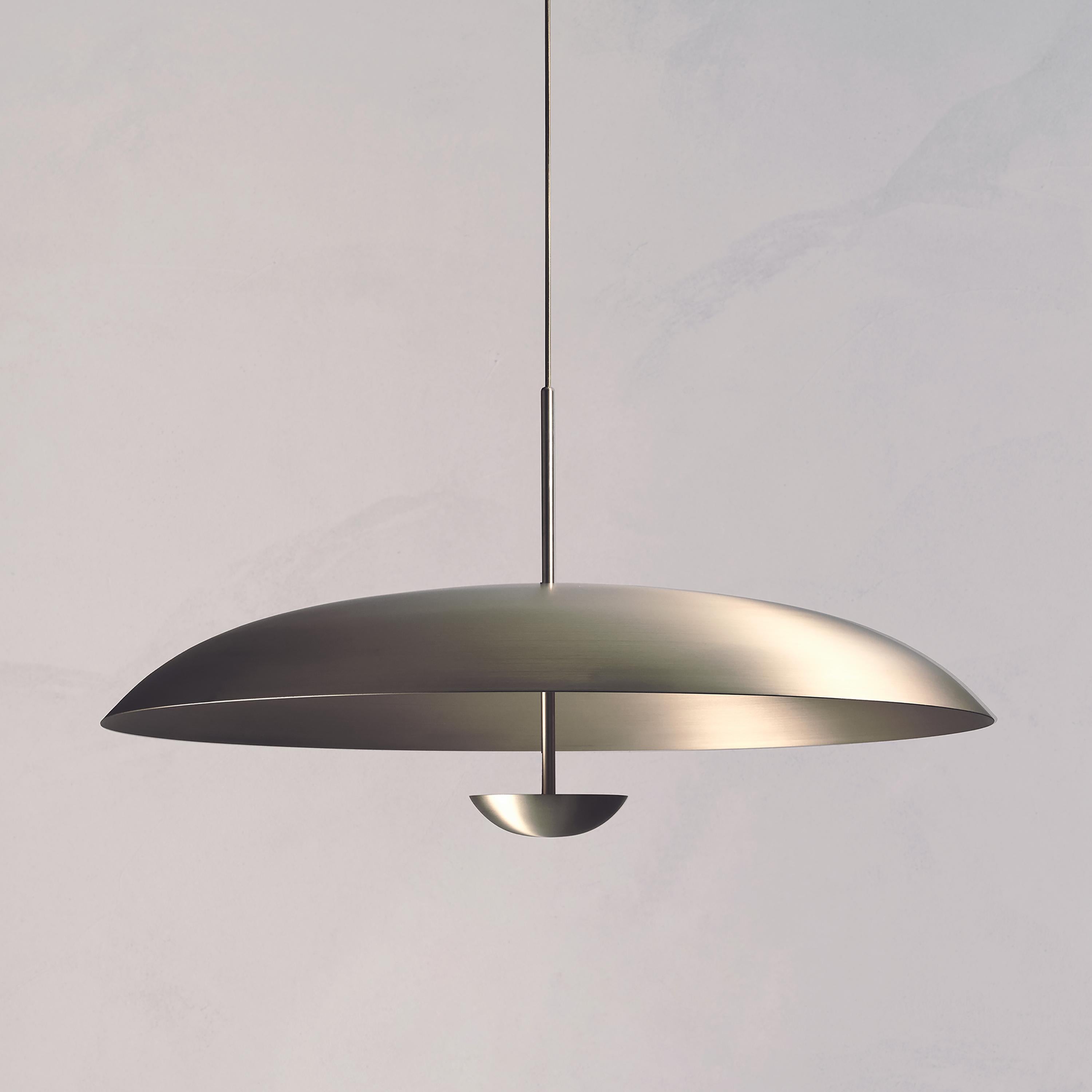 'Seleno Pendant 100' Handmade Brushed Steel Ceiling Lamp In New Condition For Sale In London, GB