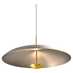'Seleno Sol Pendant 100' Handmade Brushed Steel and Brass Ceiling Lamp