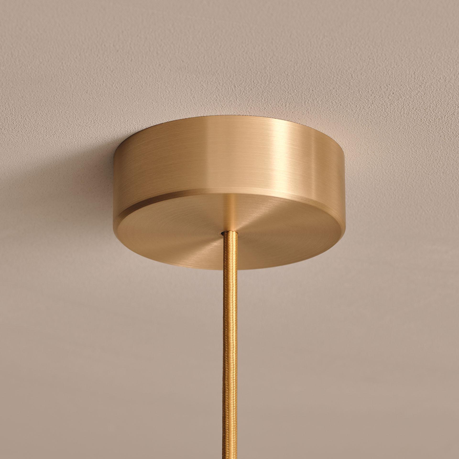 Contemporary 'Seleno Sol Pendant 70' Handmade Brushed Steel and Brass Ceiling Lamp For Sale