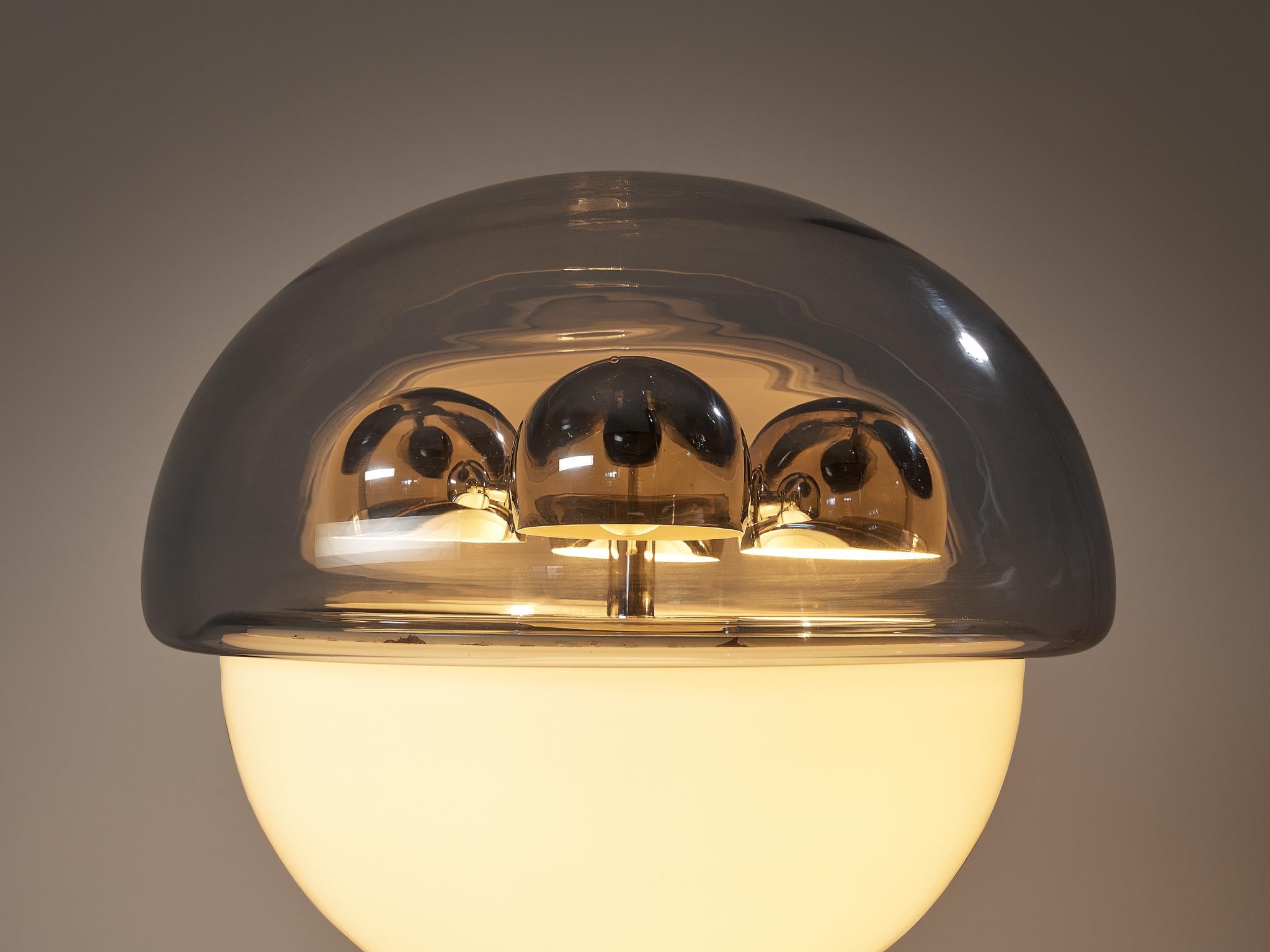 Italian Selenova Postmodern Table Lamp with Glass Orb in Light Blue Glass & Perspex  For Sale