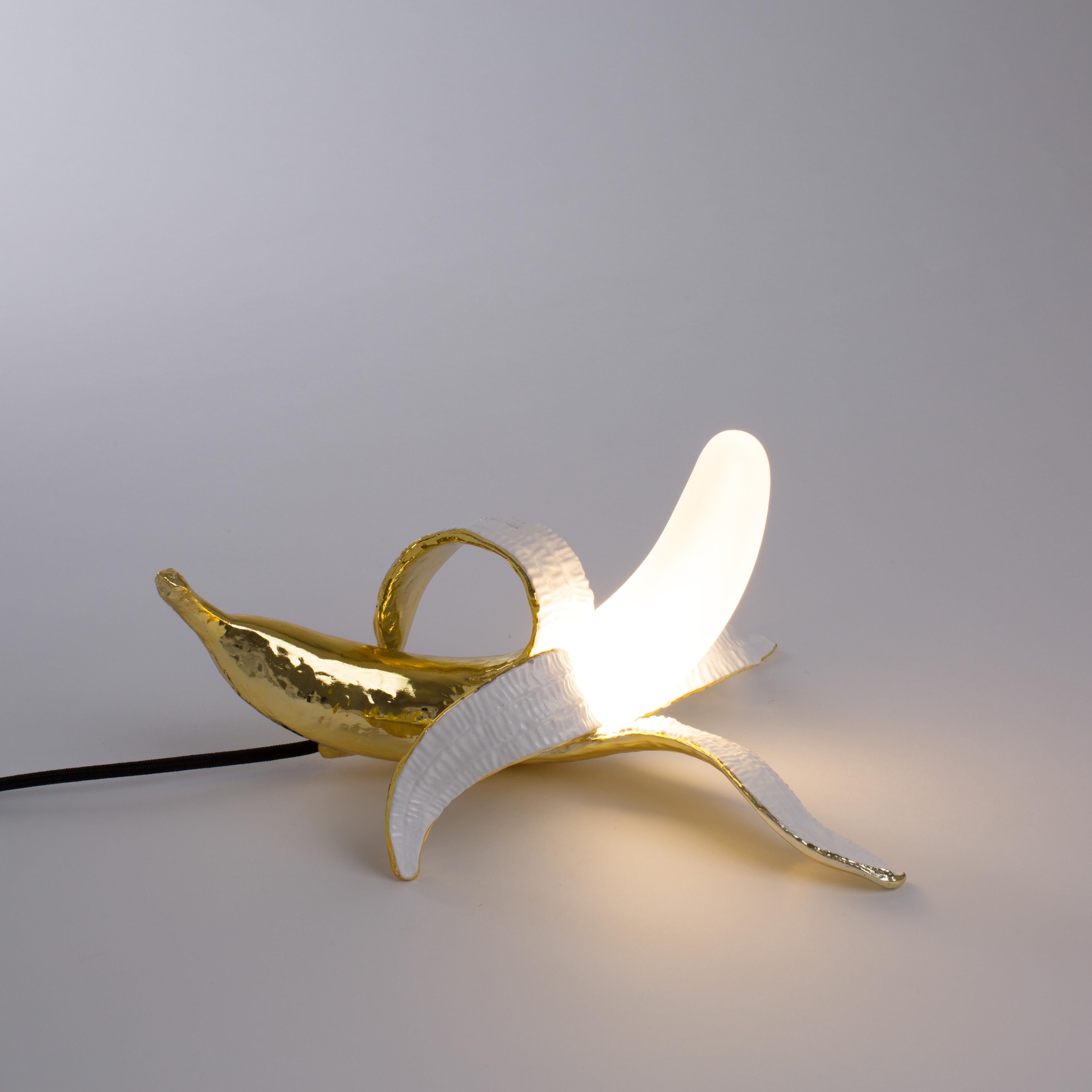 Banana Lamp by Studio Job in polished bronze, on display in Carpenters Workshop Gallery, is a symbol of outlandish creativity. Seletti and Un_Limited edition has proposed it in four glass and resin versions: Huey, Dewey, Louie & Phooey.

-