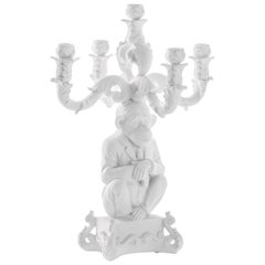 Seletti "Burlesque - The Wise Chimpanzee" Five-Arm Candelabra, White