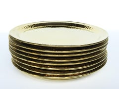 Seletti Gold Porcelain Plates Estetico Quotidiano Collection, a Set of 8