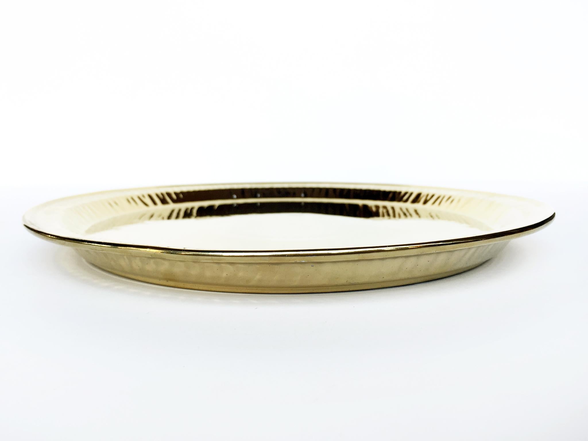 Gilt Seletti Gold Porcelain Plates Estetico Quotidiano Collection, a Set of 8