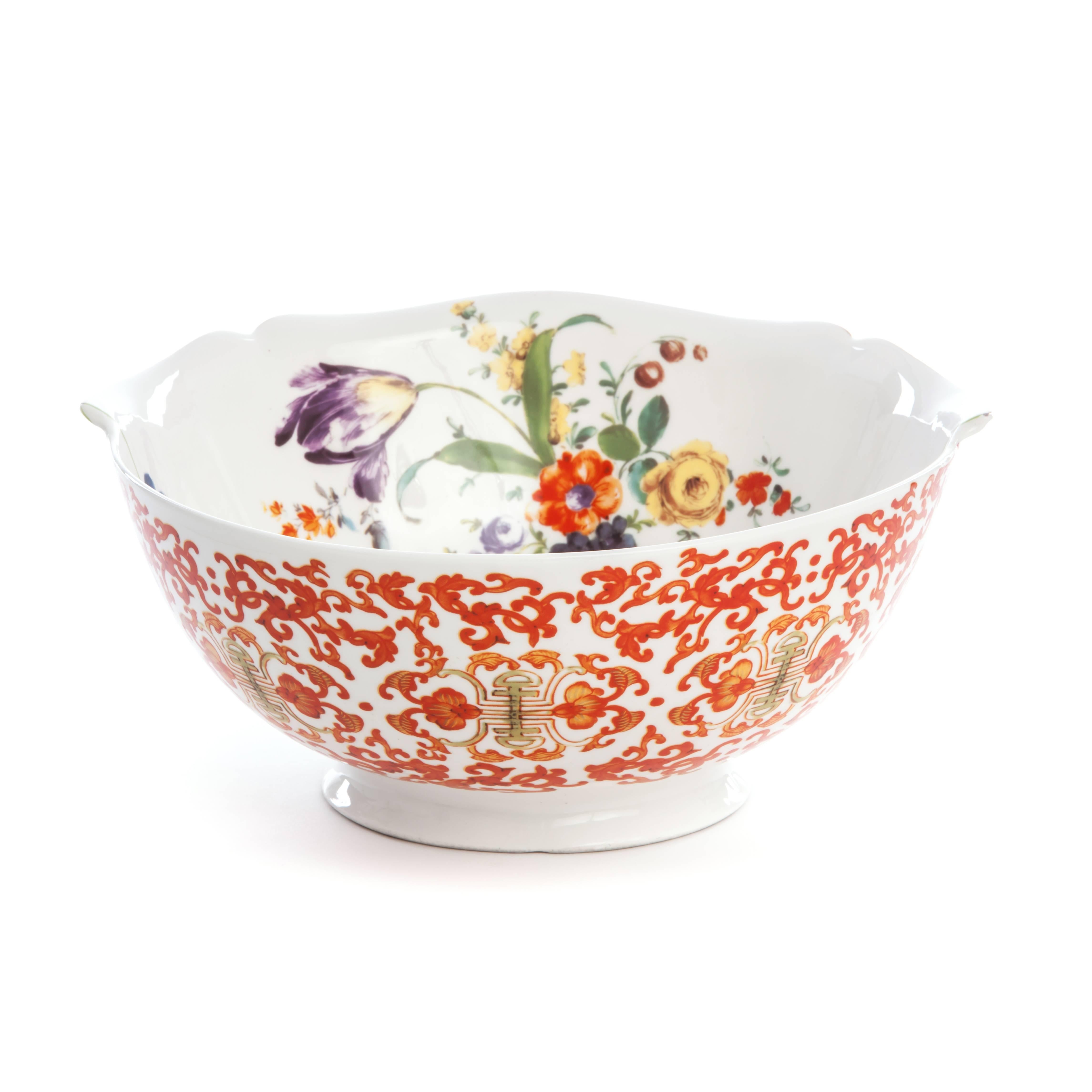 Chinese Seletti 'Hybrid-Ersilia' Salad Bowl in Porcelain For Sale