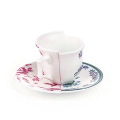 Taza de café con platillo Seletti 'Hybrid-Leonia' de porcelana