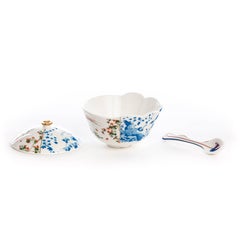 Seletti "Hybrid-Maurilia" Porcelain Sugar Pot with Spoon