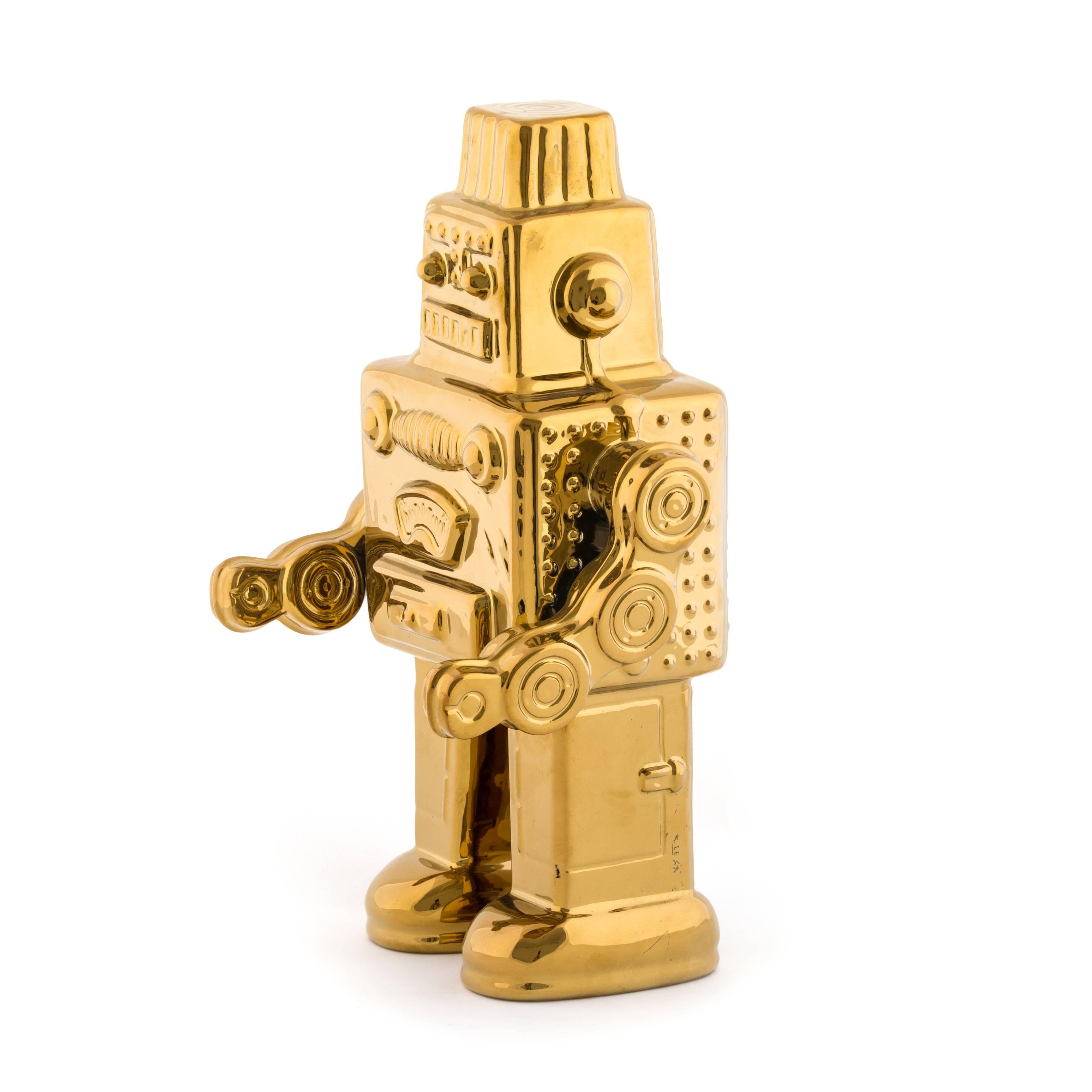 Moderne Porcelaine My Robot édition limitée de Seletti « Limited Gold Edition » en vente