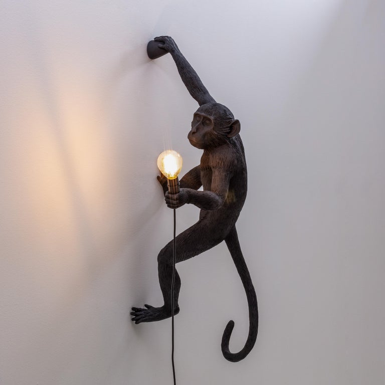 renovere skorsten Miniature Seletti "Outdoor Black Hanging Monkey Lamp", Resin Lamp, Right Hand #5 For  Sale at 1stDibs | resin hanging monkey, resin monkey, monkey lantern