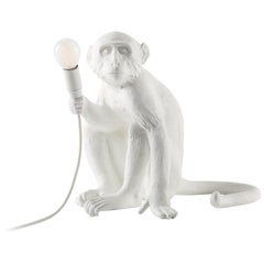 Seletti "Outdoor White Sitting Monkey Lamp", Resin Lamp