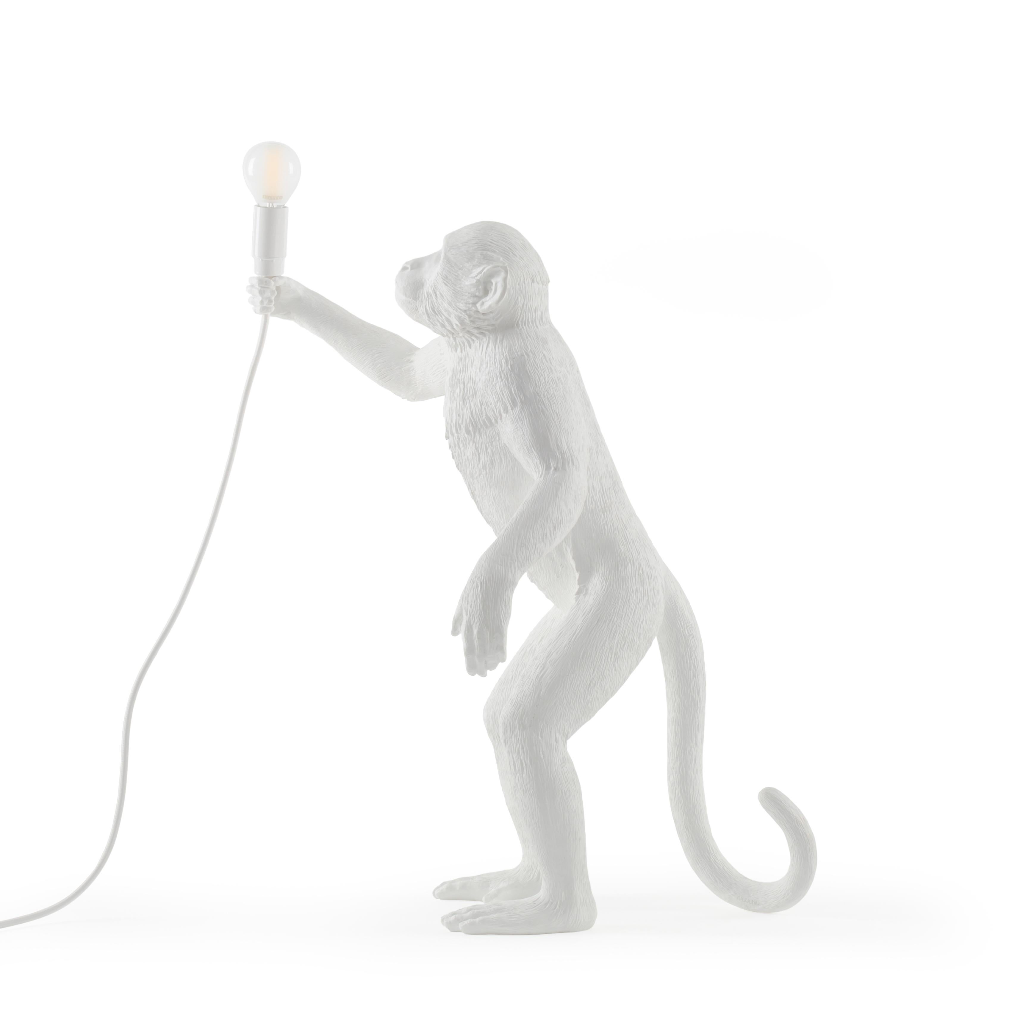 Seletti „“Outdoor White Standing Monkey Lamp““, Harzlampe im Angebot 4