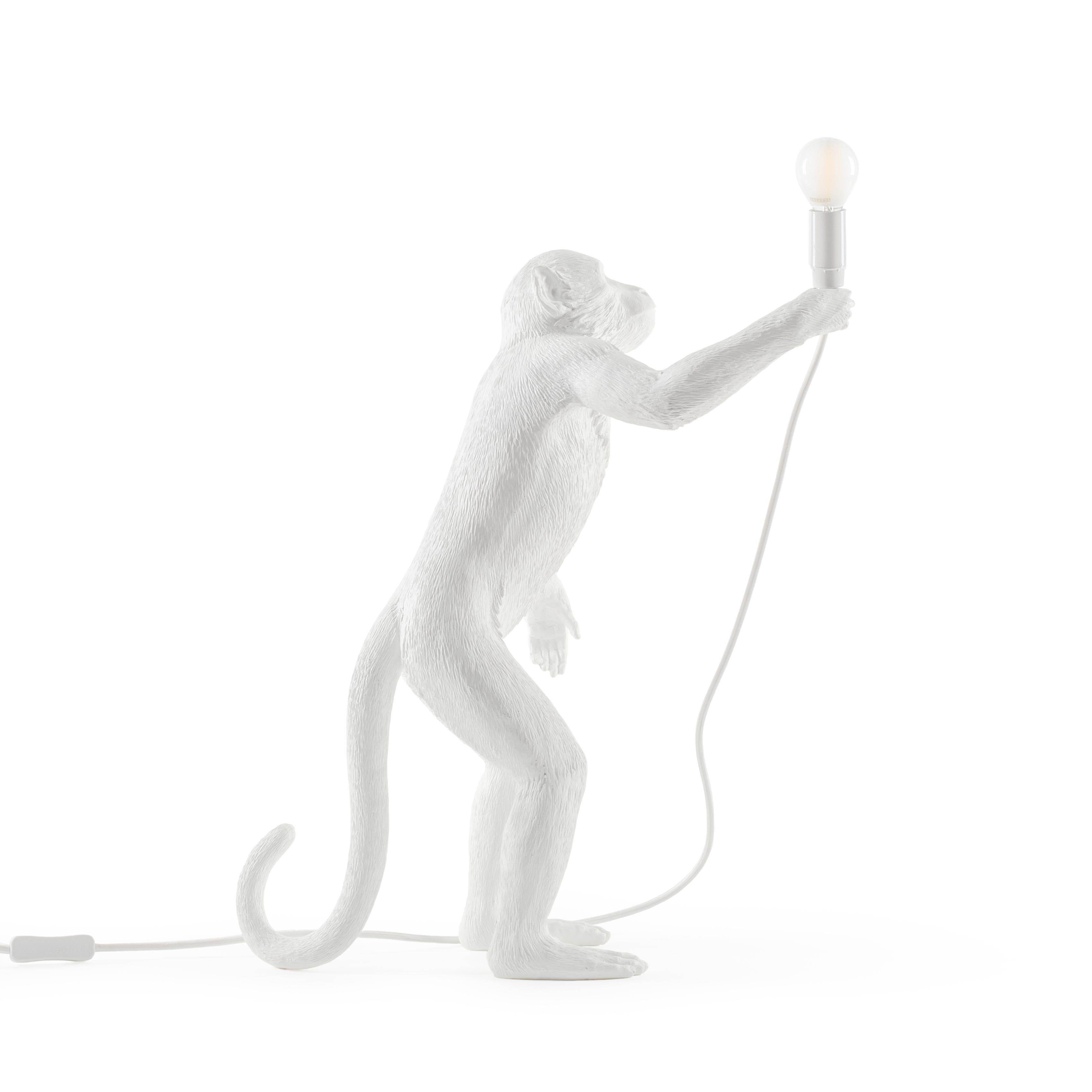 Seletti „“Outdoor White Standing Monkey Lamp““, Harzlampe im Angebot 2