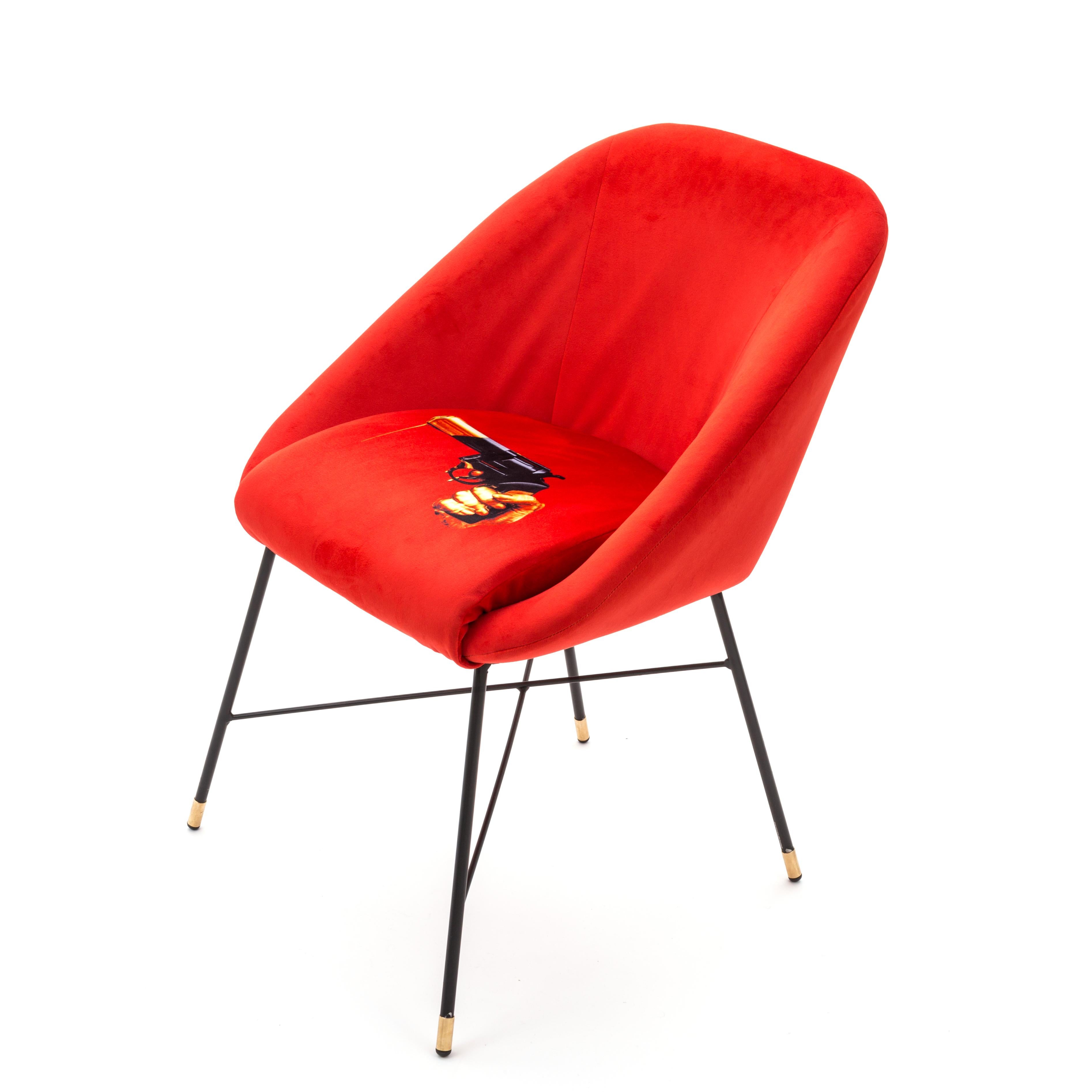 Chaise d'appoint Revolver tapissée de papier toilette Seletti en vente 2