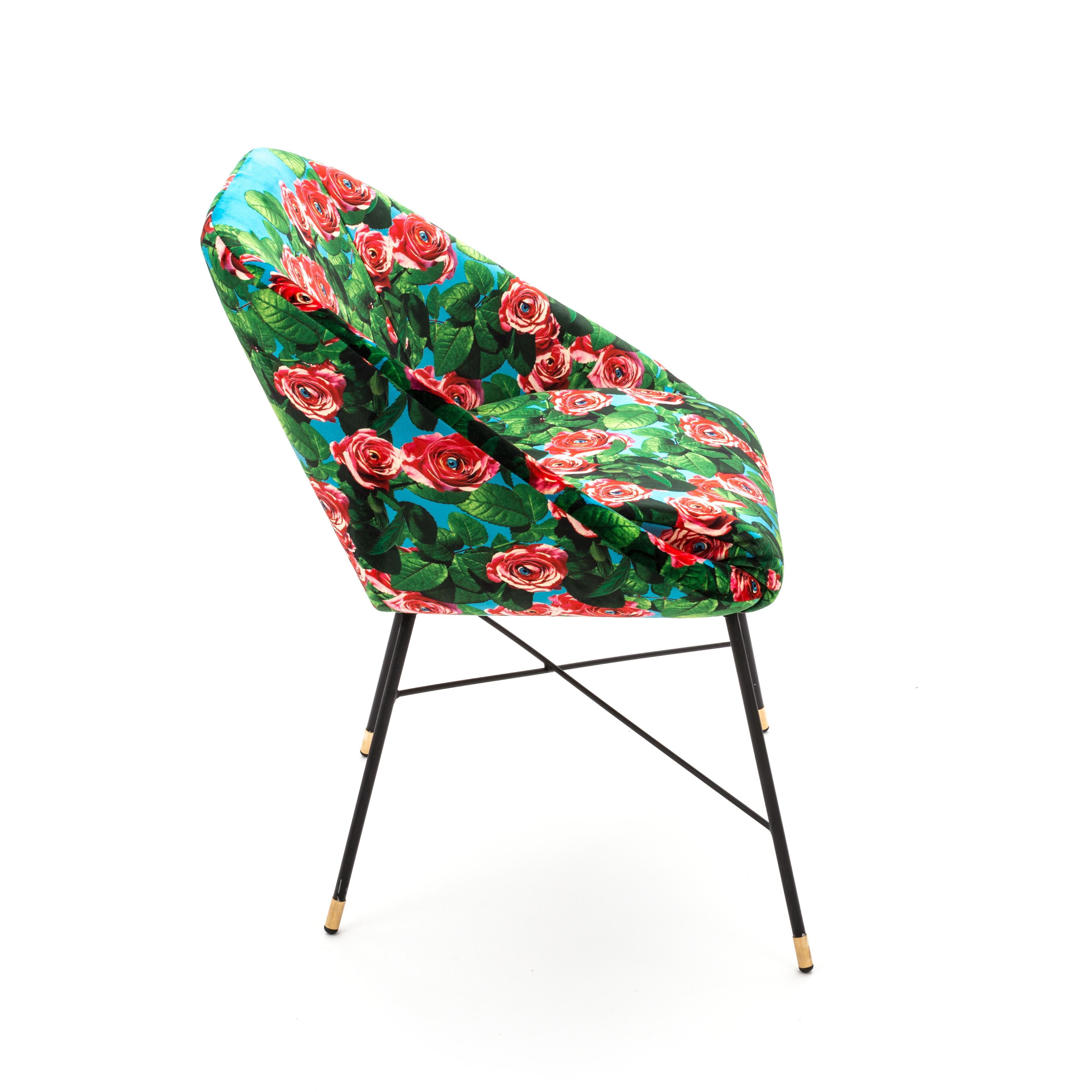 Moderne Chaise d'appoint tapissée « Roses » de Seletti par Toiletpaper en vente