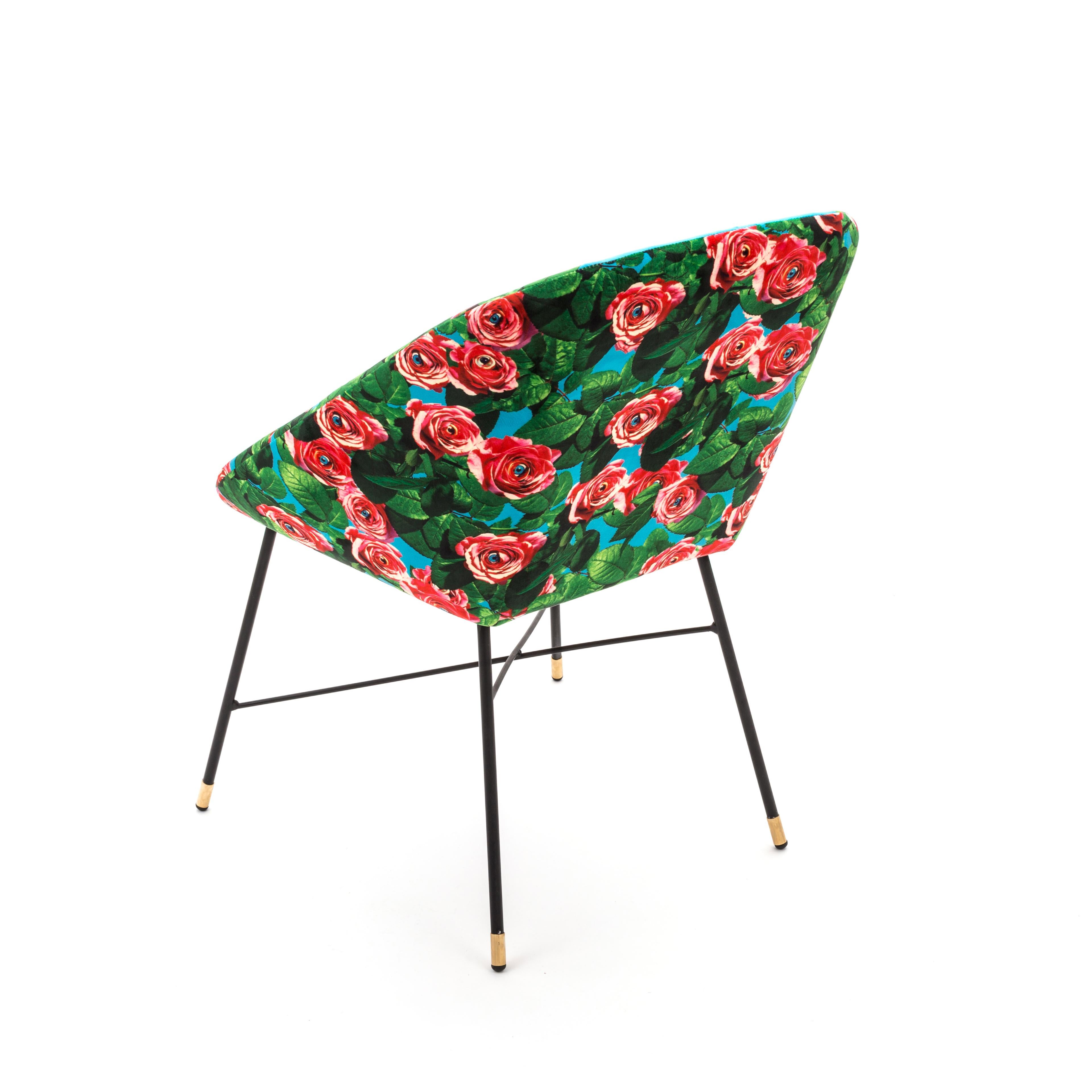 Polyester Chaise d'appoint tapissée « Roses » de Seletti par Toiletpaper en vente