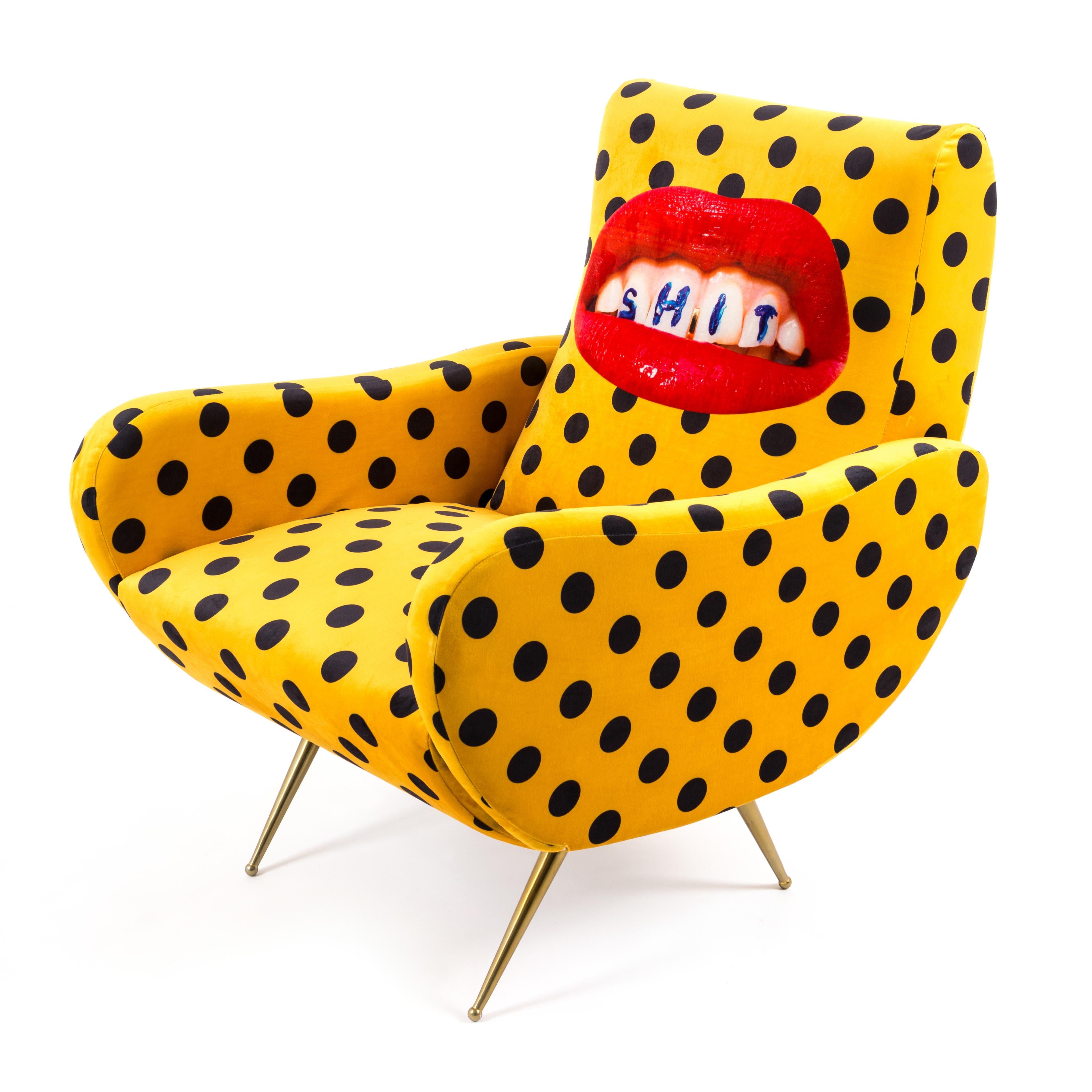 The Traditional design of these 1950s style seats are upholstered with unexpected surreal images. The images of the Toiletpaper magazine invade furniture and become comfortable objects to relax in – not only for art lovers’ homes.

- Material: