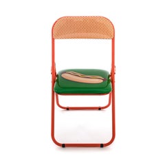 Seletti "Studio Job-Blow" Metal Folding Chair, Hotdog