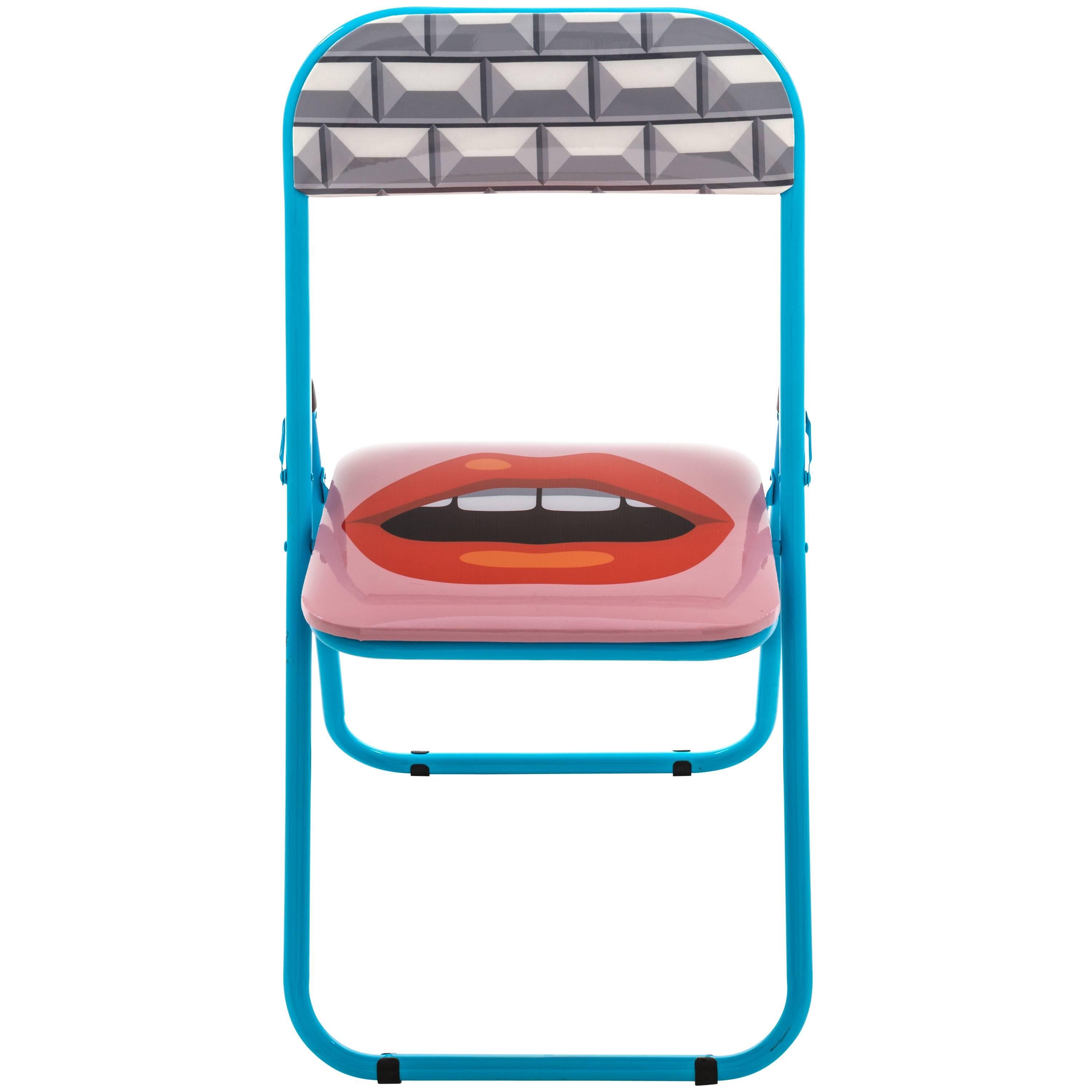 Seletti "Studio Job-Blow" Metal Folding Chair, Mouth