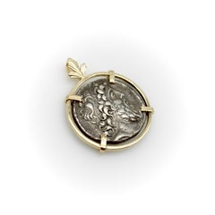 Seleukid Kingdom Demetrios II Nikator Sterling Silver Ancient Coin 14K Pendant