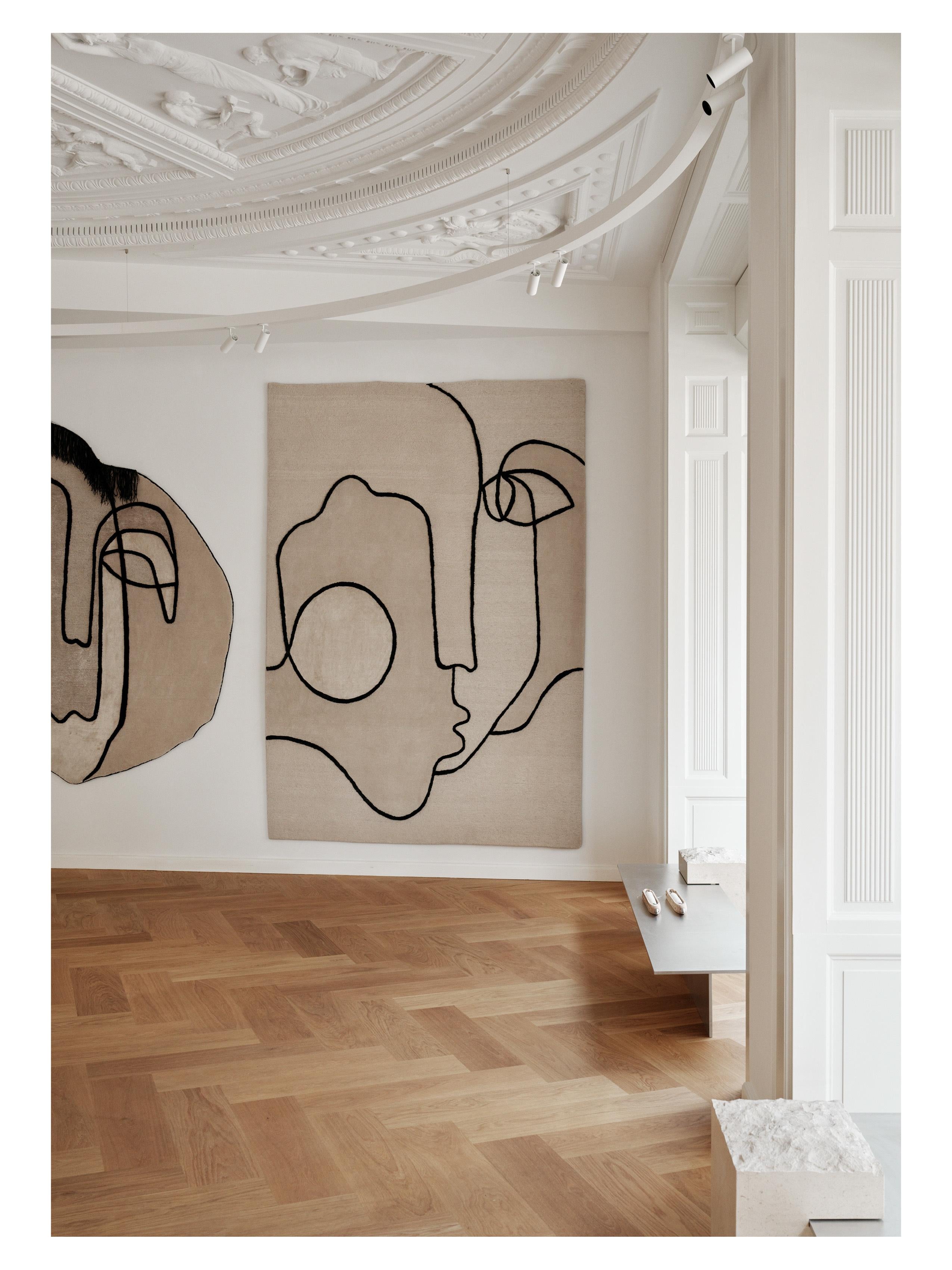 Handgefertigter Teppich „Self Mirage“ von Linie Design, 240 cm, Wolle, Leinen und Seide (Skandinavische Moderne) im Angebot