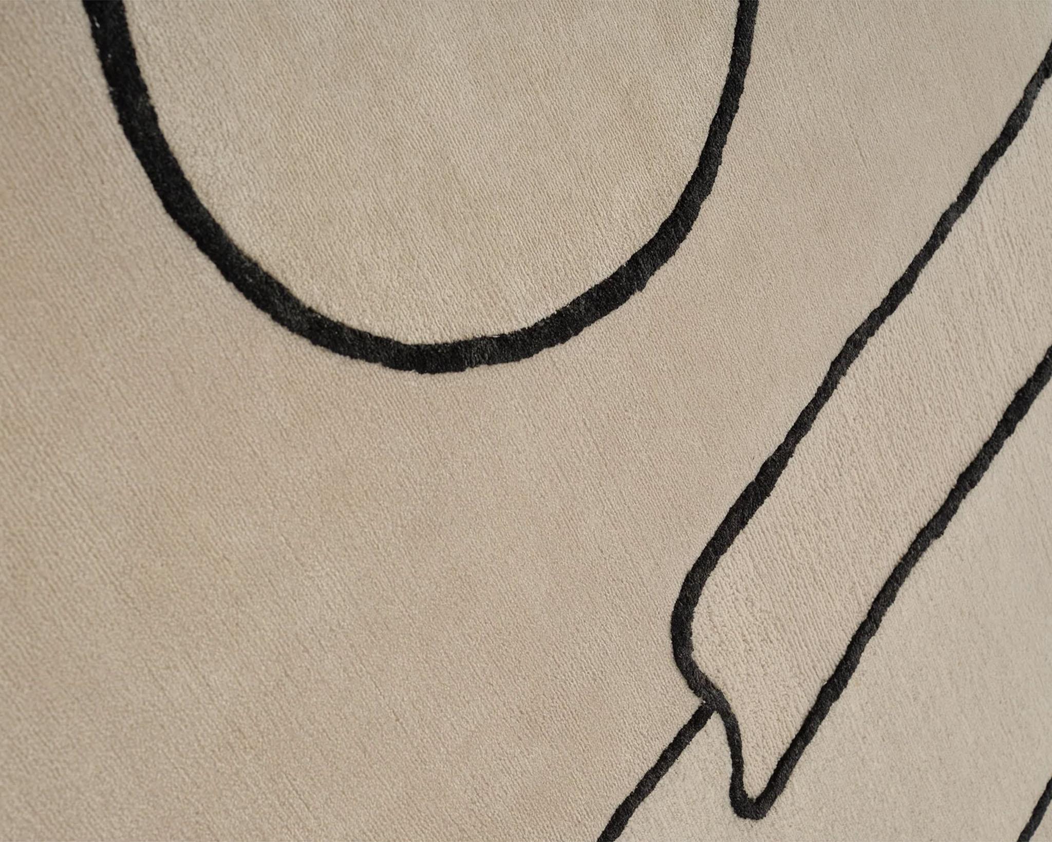 Handgefertigter Teppich „Self Mirage“ von Linie Design, 240 cm, Wolle, Leinen und Seide (Indisch) im Angebot