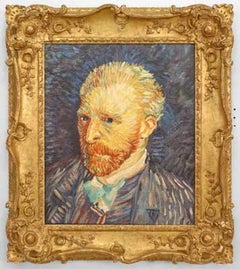 Self-Portrait 1887, handbemalt im Biedermeier-Stil, Ende des 20. Jahrhunderts