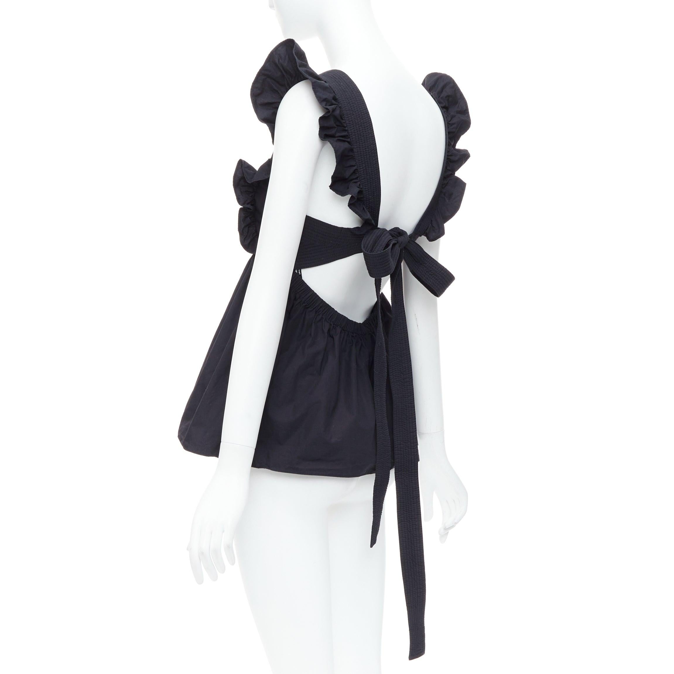 SELF PORTRAIT 2020 Runway Black Cotton Poplin tie back ruffle top UK10 M
Reference: ECLO/A00026
Brand: Self Portrait
Model: Black Cotton Poplin
Collection: SS 2020
Material: Cotton
Color: Black
Pattern: Solid
Closure: Self Tie
Extra Details: